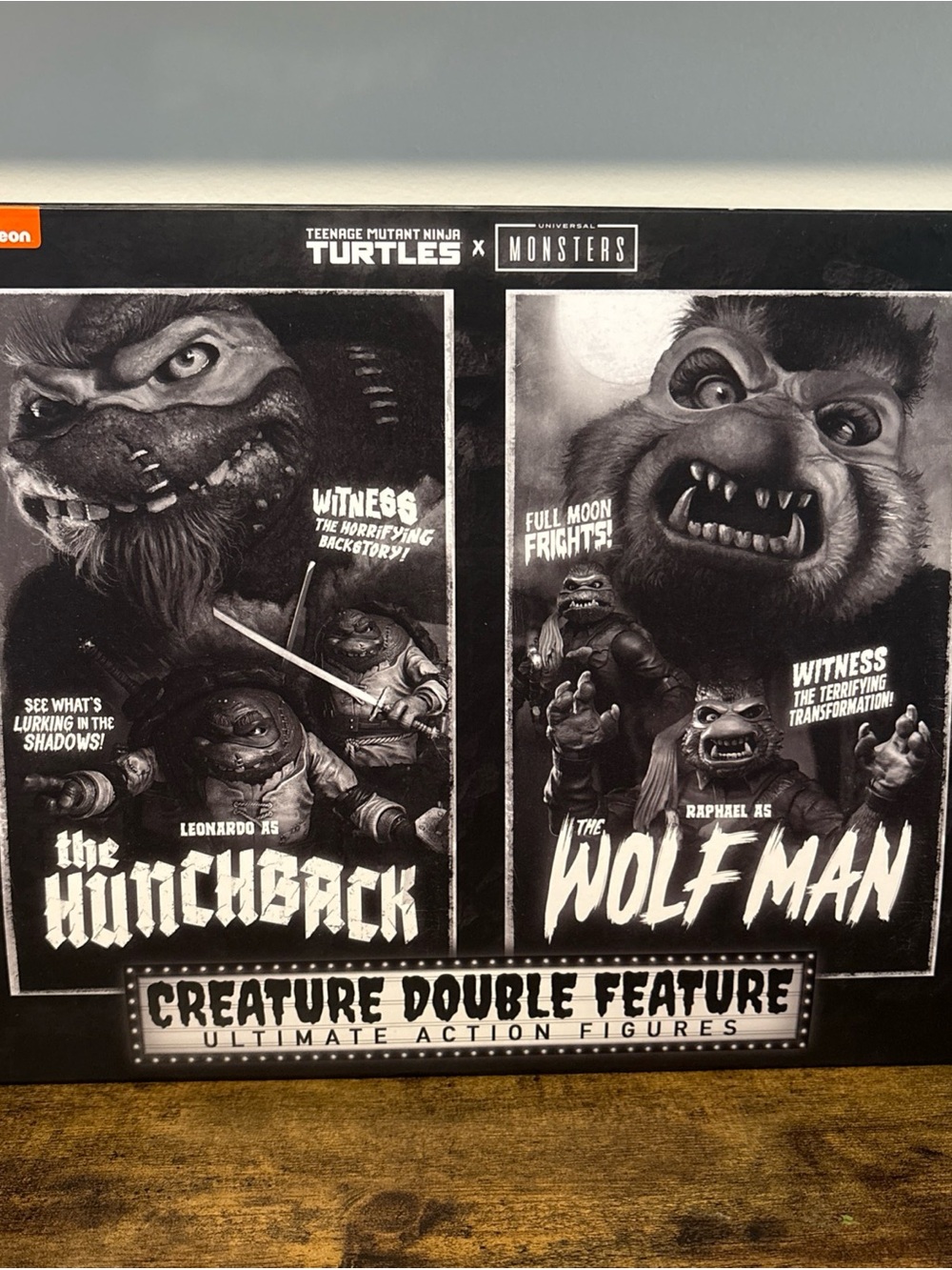 NECA TMNT Leonardo Hunchback & Raphael The Wolfman Creature Double Feature Set
